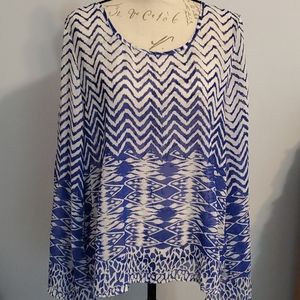 Umgee chiffon cold shoulder blouse.